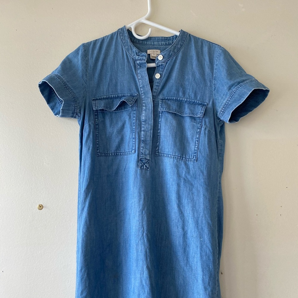 J. Crew chambray popover dress